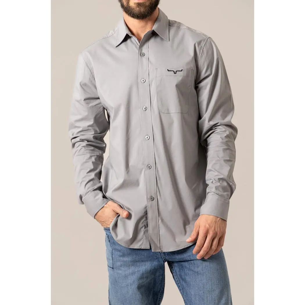Kimes Ranch Men's KR Team Dress Shirt (Grey)