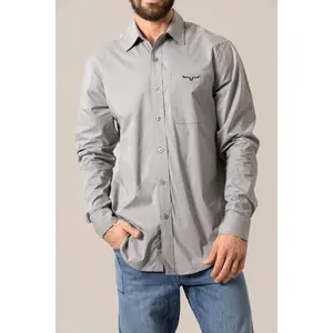 Kimes Ranch Men's KR Team Dress Shirt (Grey)