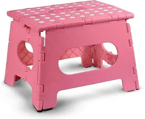 Folding Step Stool - The Lightweight Step Stool is Sturdy Enough to Support Adults and Safe Enough for Kids. Opens Easy with One Flip. Great for Kitchen, Bathroom or Bedroom.