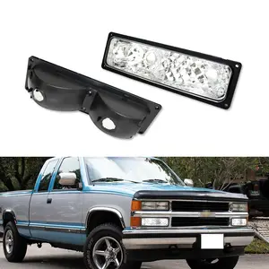 2pcs Chrome Corner Parking Signal lamps Lights For 1988 1989 1990 1991 1992 1993 1994 1995 1996 1997 1998 GMC Chevy C/K 1500/2500/3500 Truck,Replace OEM 5976838, 5976837