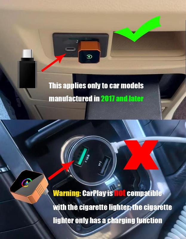 Wireless Carplay 2026 Mini Orange Blue Silver Cube Pro 3.0 Wireless CarPlay ,iPhone/ Android Auto Adapter – Plug & Play, Fast Auto-Reconnect