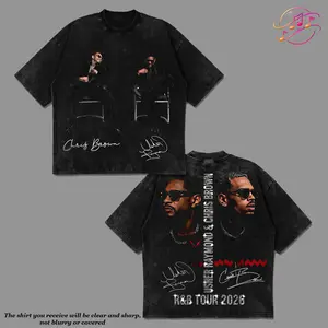 [Echo Culture] The R&B Tour 2026 : Raymond & Brown Premium Acid Washed Shirt, R&B Music Duo Graphic Tee, Urban Hip Hop Soul Streetwear Shirt, Concert Tour Merch, Gift for R&B Fans, Vintage Music Tee