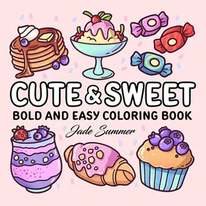 Cute & Sweet Coloring Book: Bold, Easy, and Simple Food Designs for Adults with Cakes, Candies, Ice Cream, Pastries, Desserts, and More! (Bold and Easy Coloring Books), Paperback