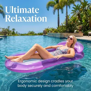 Adult Inflatable Float Sofa Hammock, Minimalist Pool Chair, Colorful Mood Booster, 3-In-1 Inflatable Pool Toy, Outdoor Use