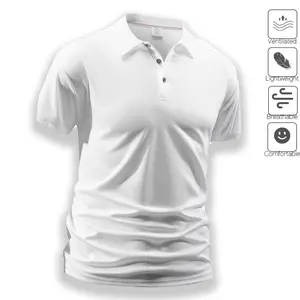 High-quality men’s short-sleeve polo shirt—fashionable, breathable for summer; suitable for business casual wear, comfortable tennis training, and gifting occasions; premium polo shirt. Menswear Menswear Menswear Tops Tops quick-dry golf