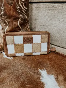 Checkered Cowhide Wallet