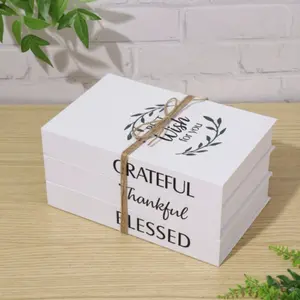 3pcs Elegant Paper Decorative Ornaments, High-End Fake Books, Modern Home Decoration, Valentine's Day Ramadan Festival Props, Living Room Decor