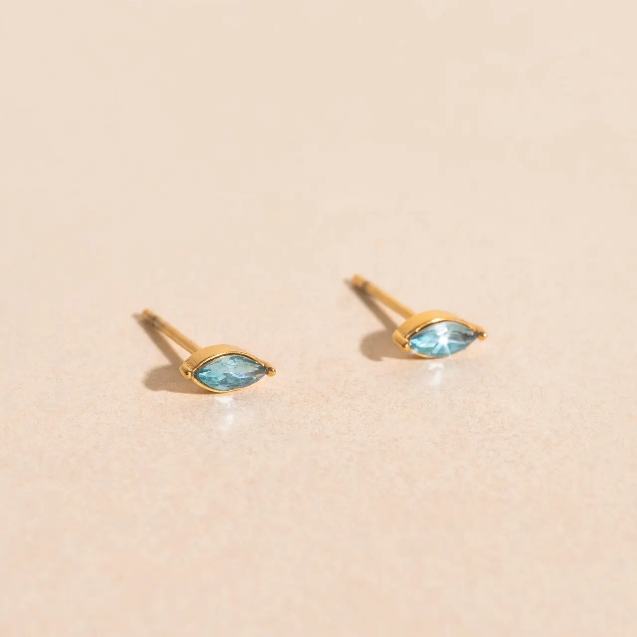 Blue Mini Crystal Stud Earrings