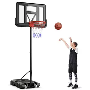 Costzon Portable Basketball Hoop, Height Adjustable Basketball Goal w/Shatterproof Backboard, Outdoor Basketball Stand for Adults Teens Backyard Driveway