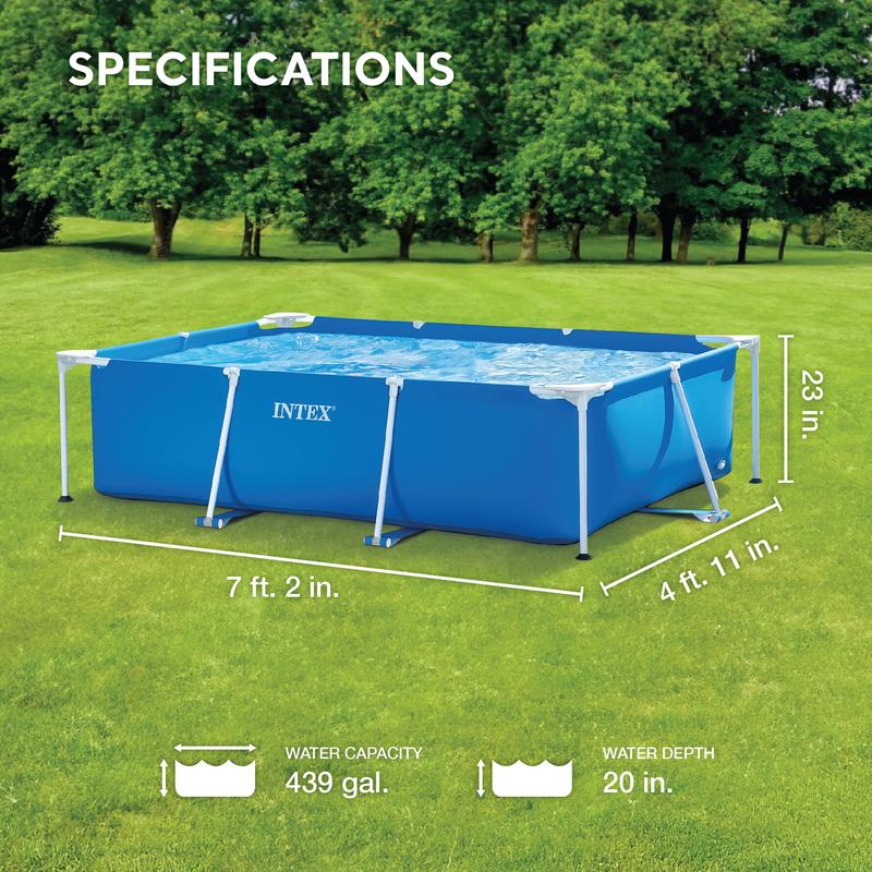 Intex Outdoor Rectangular/Round Frame Above Ground Swimming Pool, Pink/Blue 23-30 Inches Deep (pump not included)
