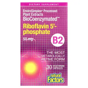 Natural Factors BioCoenzymated™, B2, Riboflavin 5'-Phosphate, 50 mg, 30 Vegetarian Capsules