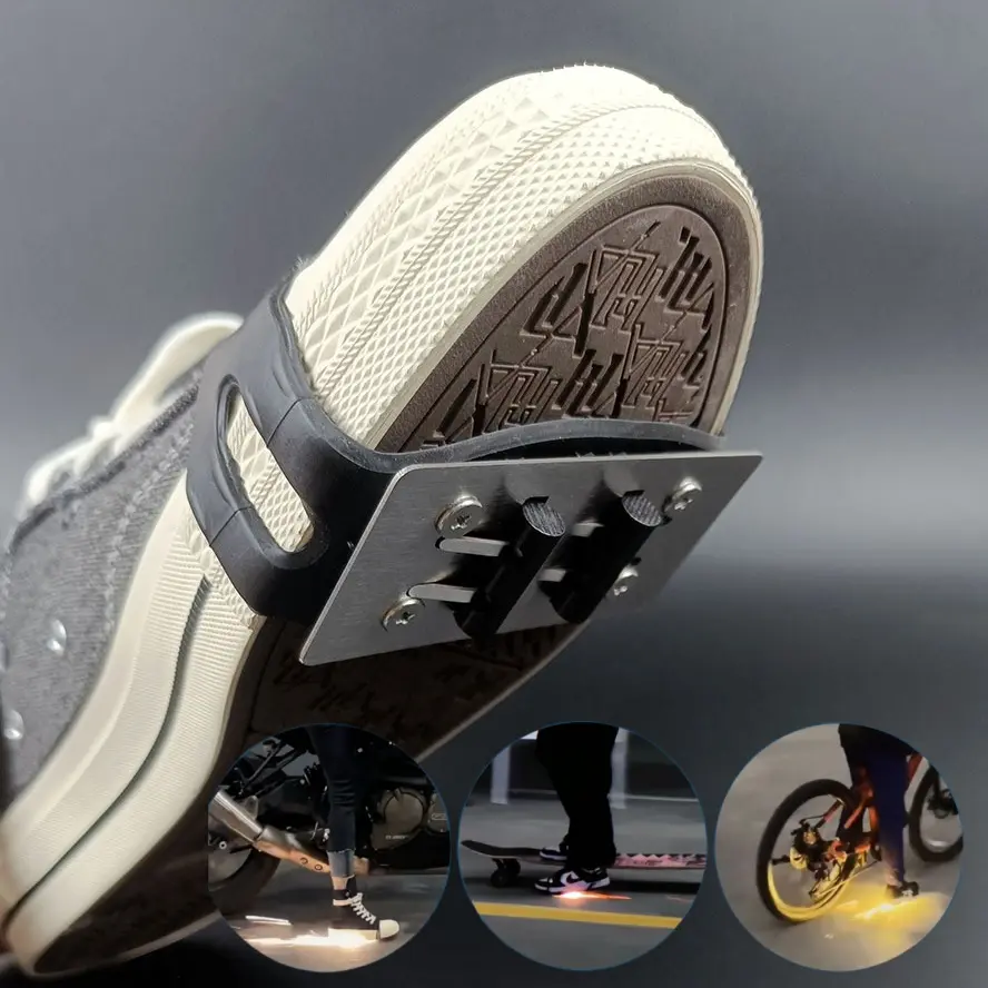 Spark Bicycle Shoe Covers Motorcycle Foot Brake Sole Black Technology Flintstone All-Way Spark Lightning