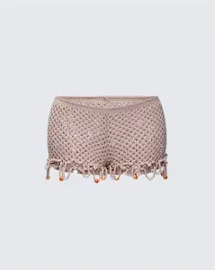 Rosia Stone Crochet Sequin Micro Shorts