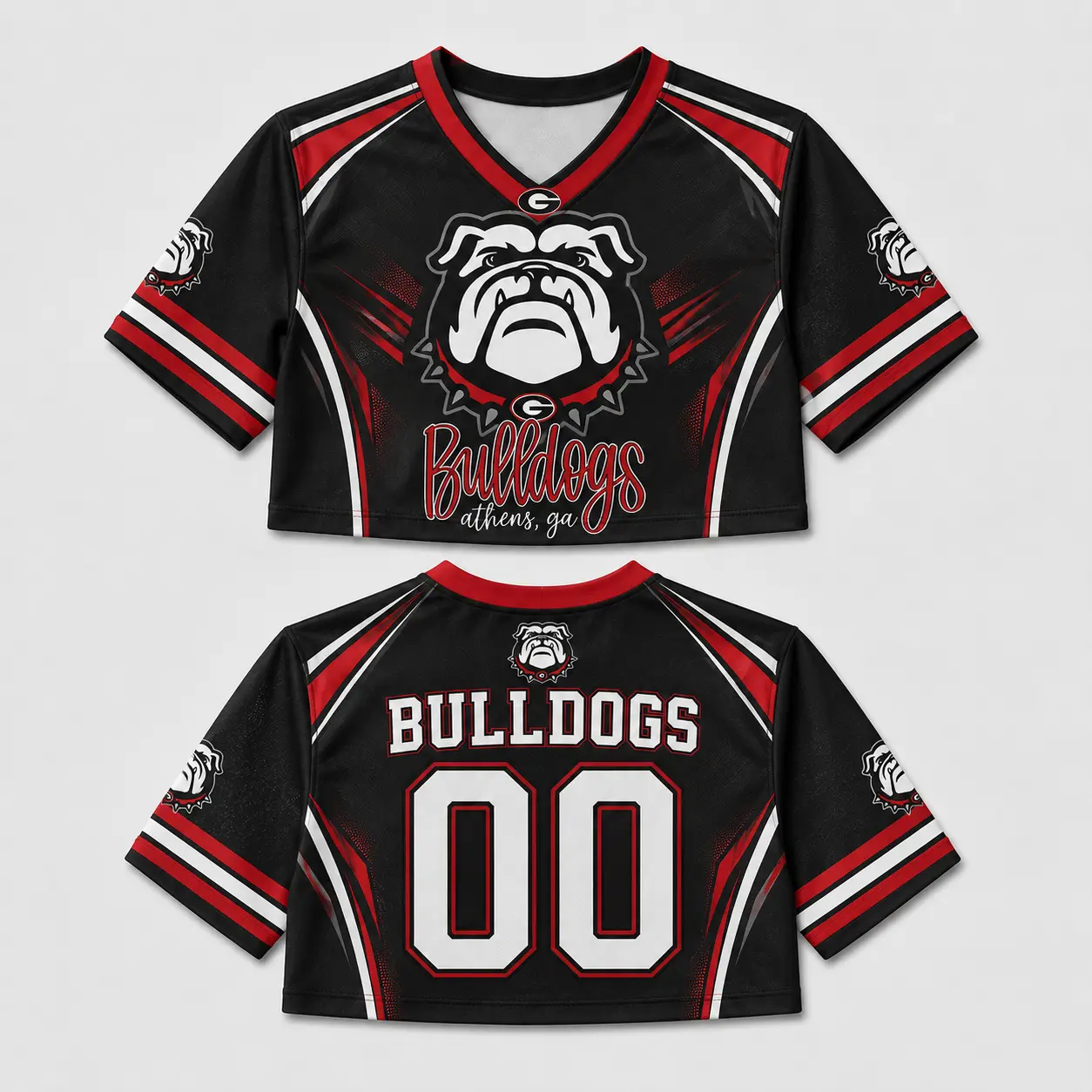 Custom Georgia Bulldogs Women’s Croptop Football Jersey