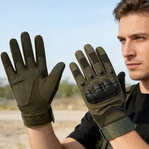 Men's Outdoor Tactical Full-Finger Gloves |   Abrasion-Resistant, Non-Slip & Shockproof for Cycling, Hiking, Motorcycle Riding & Combat Protection)