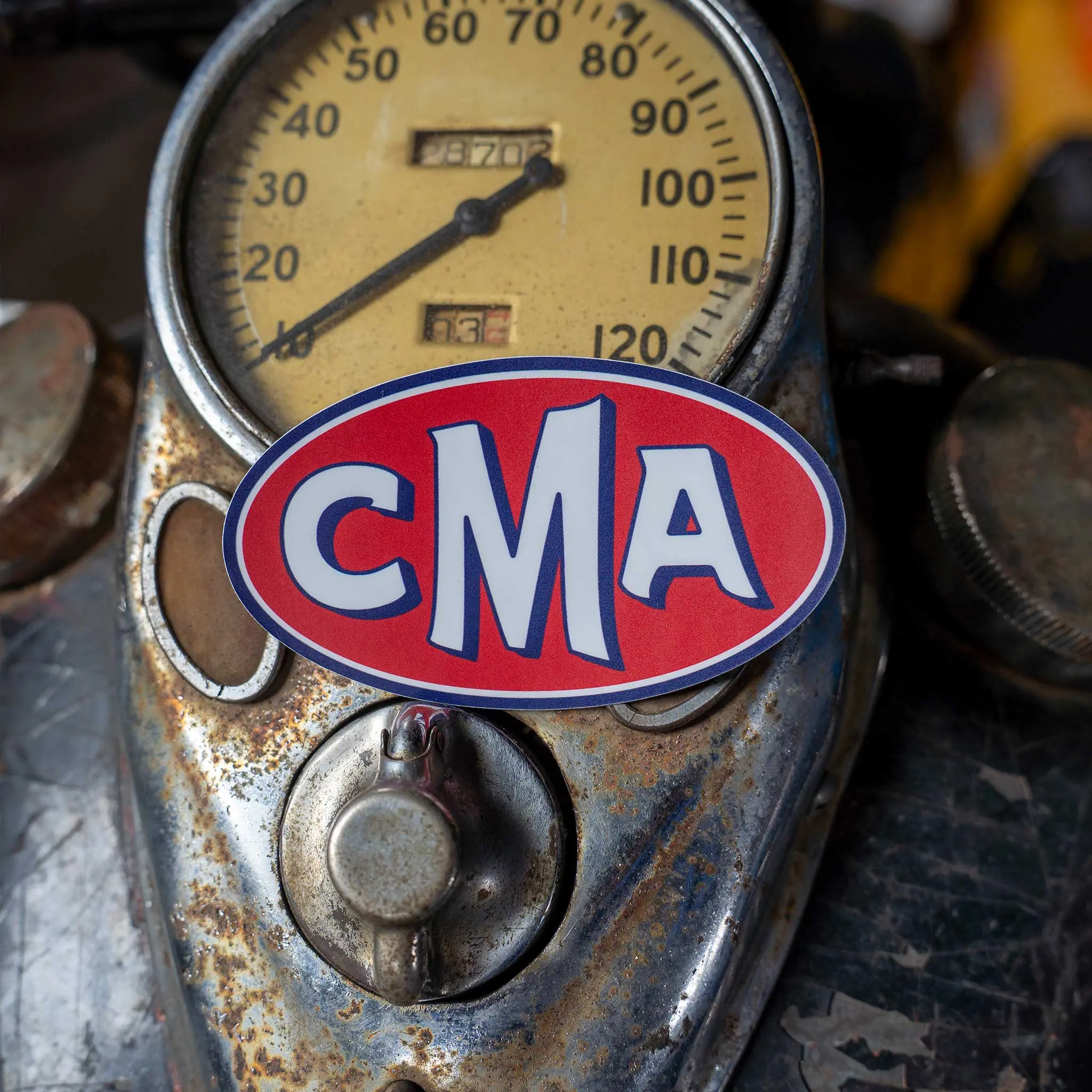 CMA RED OVAL STICKER