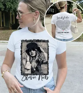 Vintage Stevie Nicks Landslide 2 Sides Baby Tee, Stevie Nicks Ladies Cropped Printed Clothing, Cute Y2K Baby Tee, Gift for Friend, 90s/Y2K Style, 2000s Aesthetic, Cropped T-Shirt