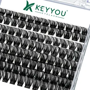 ash Clusters 96pcs Individual Lashes Y01 D Curl 8-18MIX Cluster Lashes KEYYOU Volume Wispy Lash Extension Soft&Comfortable Easy DIY at Home(Y01,D-8-18MIX)