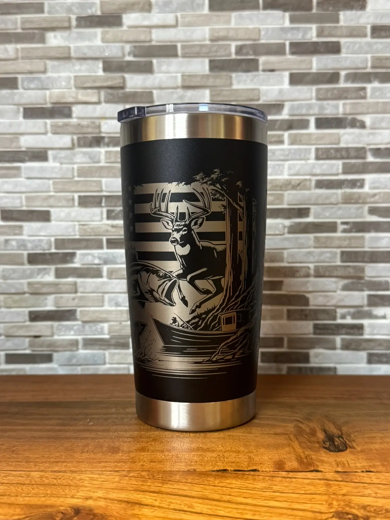 Laser engraved cup