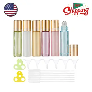 10ml Roll on Bottles - 6 Color Essential Oils Bottles