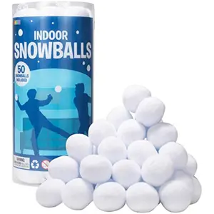 2.8" Indoor Snowball (50 Pack) for Kids Snowball Fight, Fake Snowballs Toy Snowballs for Throwing Snowball Game of Fight, Artificial Snowballs for Adults & Kids