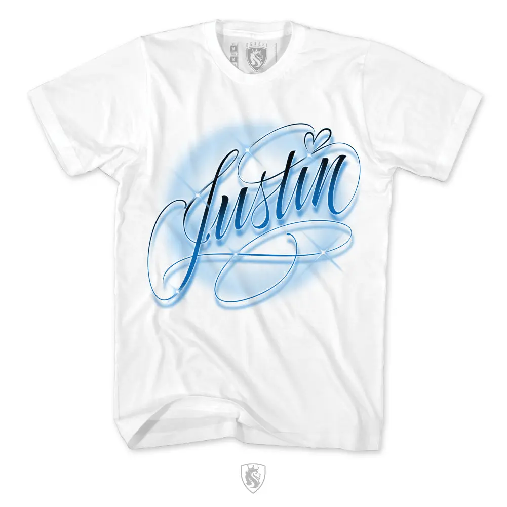 Custom Name 90's Airbrushed Style - 100% Cotton Tee For Men - Ring-spun Combed Cotton Tee For Women  Tshirt Streetwear