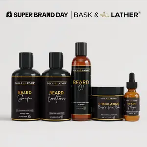 Men’s Healthy Hair and Beard Starter Kit Nourishing Shampoo, Conditioner, and Gentle Shea Butter Blend Balm Hydrating Set. Gift | Men's self-care