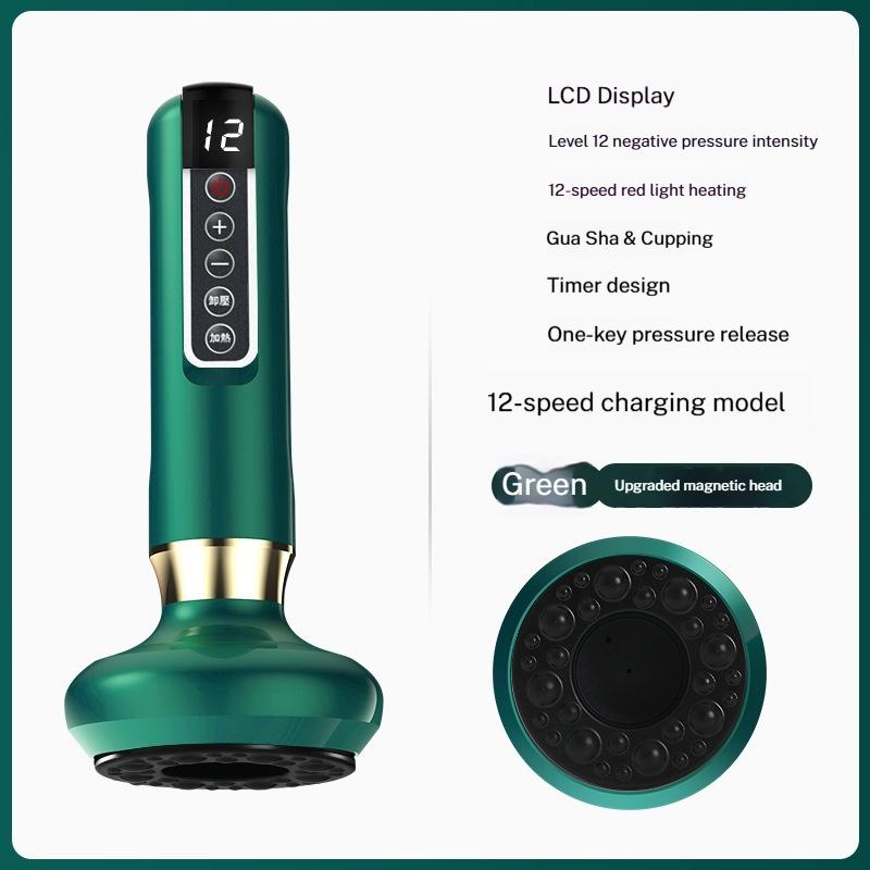 Electric Cupping Massager, Heating Vacuum Suction, Beauty Health Scraping Belly, Thighs, Arms Body Massage Tool