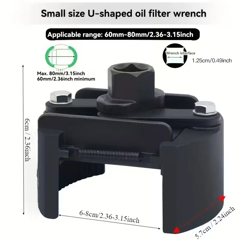 Adjustable Oil Filter Wrench Universal Oil Filter Removal Tool 1/2'' Drive Cap Style New Update Oil Filter Tool Perfect Fits Small Medium-sized Spin-on Oil Filters (60mm-80mm),summerwins