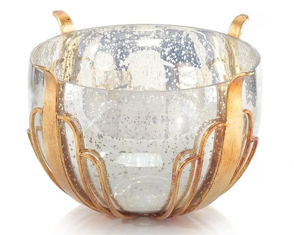 John-Richard Mercury Glass Bowl In Gold Casing