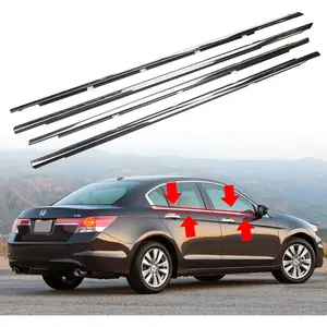 4Pcs Weatherstrip Window Moulding Trim Seal Belt Compatible with 2008-2012 Honda Accord Replaces # 72410-TA0-A01 72450-TA0-A01 72910-TA0-A01 72950-TA0-A01