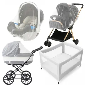 Mosquito Net for Baby Stroller and Crib - Durable Mesh Bug Net Cover with Elastic Edge - Fits Strollers, Bassinets, Playards, and Mini Cribs - Travel Essential for Newborns - 63x64-Inch (White)