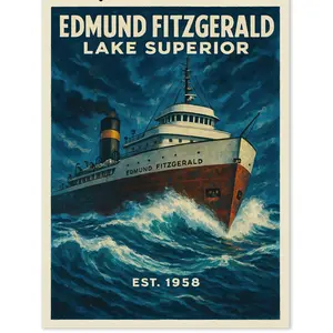 The Edmund Fitzgerald Lake Superior 1975 Wisconsin 50th Anniversary