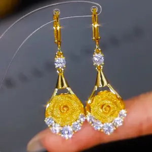 Mesh rose earring, a niche design for women, versatile earrings, and elegant earrings -HN321-19