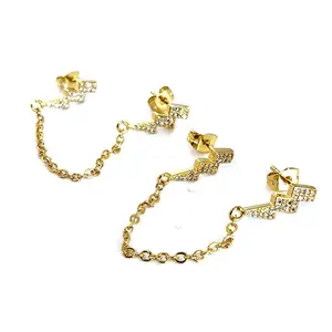 Lightning Bolt Earrings - Gold