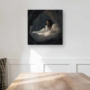 MWW C1MP1616M8MW7S 16 x 16 in. Spider Princess - Black Metal Print Wall Art for Unique Home Decor