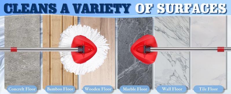 Spin Mop Head Replacement & Shower Floor Scrubber (No Bucket), Compatible with O Cedar EasyWring 1-Tank System, Microfiber Mop Refill Heads for Cleaning All Hard-surfaced Floor, Easy to Replace Easy to Clean Spin Mop Head Replacement & Shower Floor Scrubber (No Bucket), Compatible with O Cedar EasyWring 1-Tank System, Microfiber Mop Refill Heads for Cleaning All Hard-surfaced Floor, Easy to Replace Easy to Clean