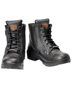 Milwaukee Leather Women's Front Lace Motorcycle Boot Round Toe - Mbl9328