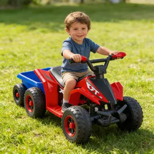 Kids Ride On ATV Quad for Boys & Girls, Battery Powered 4-Wheeler with Forward/Reverse, LED Lights, Built-in Music, Wide Seat, Plastic Wheels, Off-Road Style Electric Ride On Toy for Kids Ages 3-6