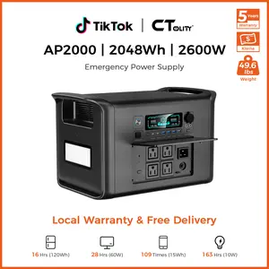 [Summer Vibes]CTOLITY AP2000 2048Wh Portable Power Station Solar Generator 2400W LiFePO4 Fast Charging Outdoor Use for Emergency & Camping