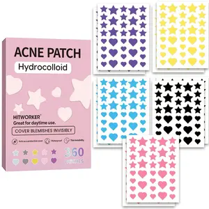 360 Counts Hydrocolloid Blemish Cover Patches, Cute Star & Heart Shaped, Colorful Facial Spot Stickers, Invisible Daily Skincare Protection