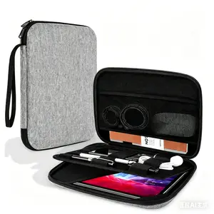 iPad Organizer Case for 10.2 10.5 11 inch, Compatible with iPad Pro 11 Air 4, Waterproof Tablet Sleeve with Hard Shell Protection, Shockproof Travel Storage Bag for Charger Cable Accessories, Portable Carrying Case with Wrist Strap