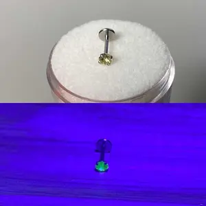 Uranium Labret Stud, 316L Surgical Steel, silver or gold