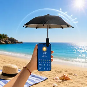 Phone Umbrella for Sun,Cellphone SunShade Shield Umbrella,Universal Phone Sun Blocker Cover Visor for Beach Pool Accessories Travel Vacation Essentials Outdoor Video Photo Watching Anti-Glare