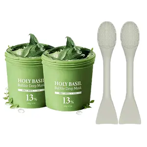 Holy Basil Bubble Deep Mask 13% – Skin Detox Recipe K-Beauty Clay Bubble Mask with Sparkling Holy Basil & PHA, Gently Detoxifies Pores and Removes Blackheads, Korean Wash-Off Pack for Clearer Skin, 90g