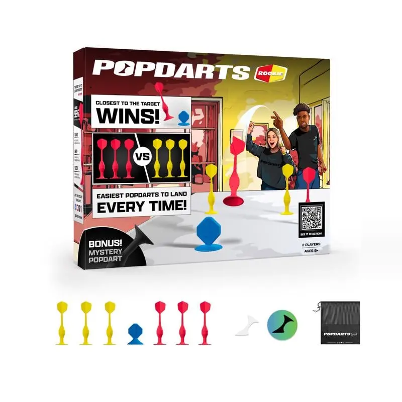 Popdarts 8128304 Rookie Pack Darts Board, Red & Yellow
