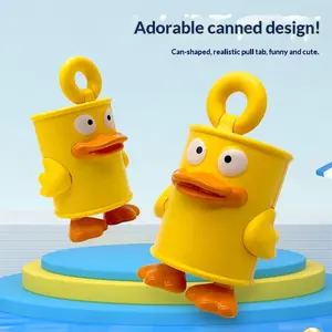 Water-spraying canned duck toy gun for the office, no batteries required, prank decoration with a storage sugar jar, water gun for beach water battles, the lid can be opened, a birthday gift for boys and girls