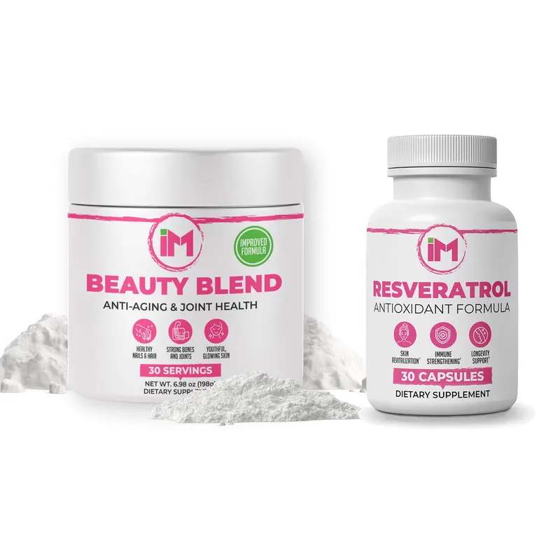IM Beauty Pack - IM Resveratrol & IM Beauty Blend Collagen Powder with Hyaluronic Acid & B6