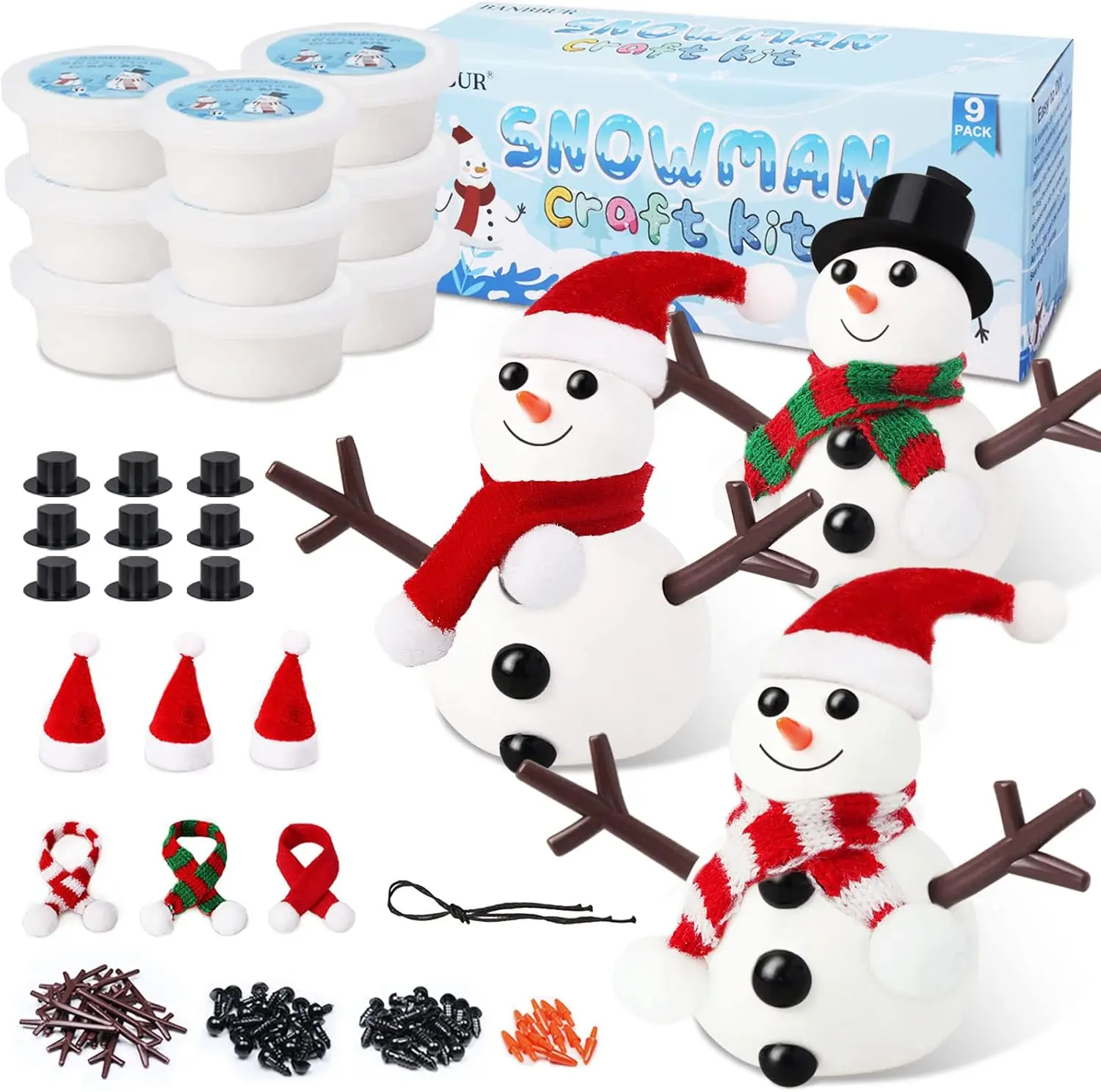 9 Pack Build a Snowman Kit Snowman Crafts for Kids