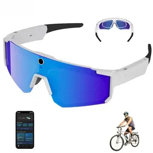 V06 Smart Glasses with 8mp HD Camera, 4K Video Recording, Integrated Bluetooth-compatible Headphones, Outdoor Sports Design